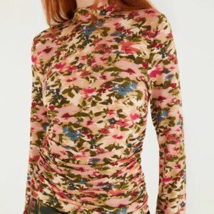 Farm Rio Ikat Tiny Flowers Jersey Top – Large (NWT, Flaw Noted)